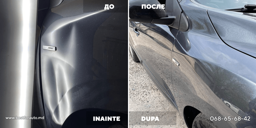 înlăturare a îndoiturilor fără revopsire